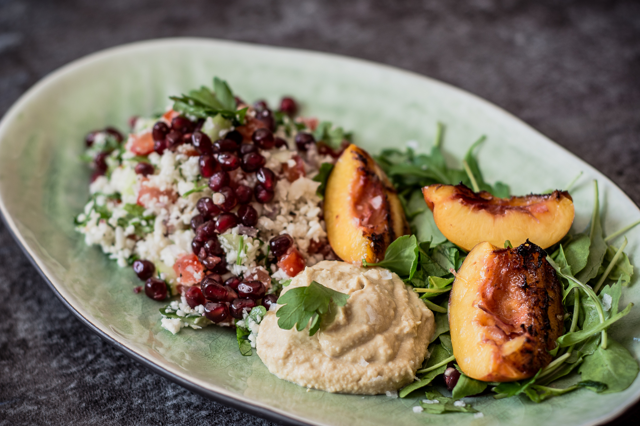 raw tabbouleh på blomkål