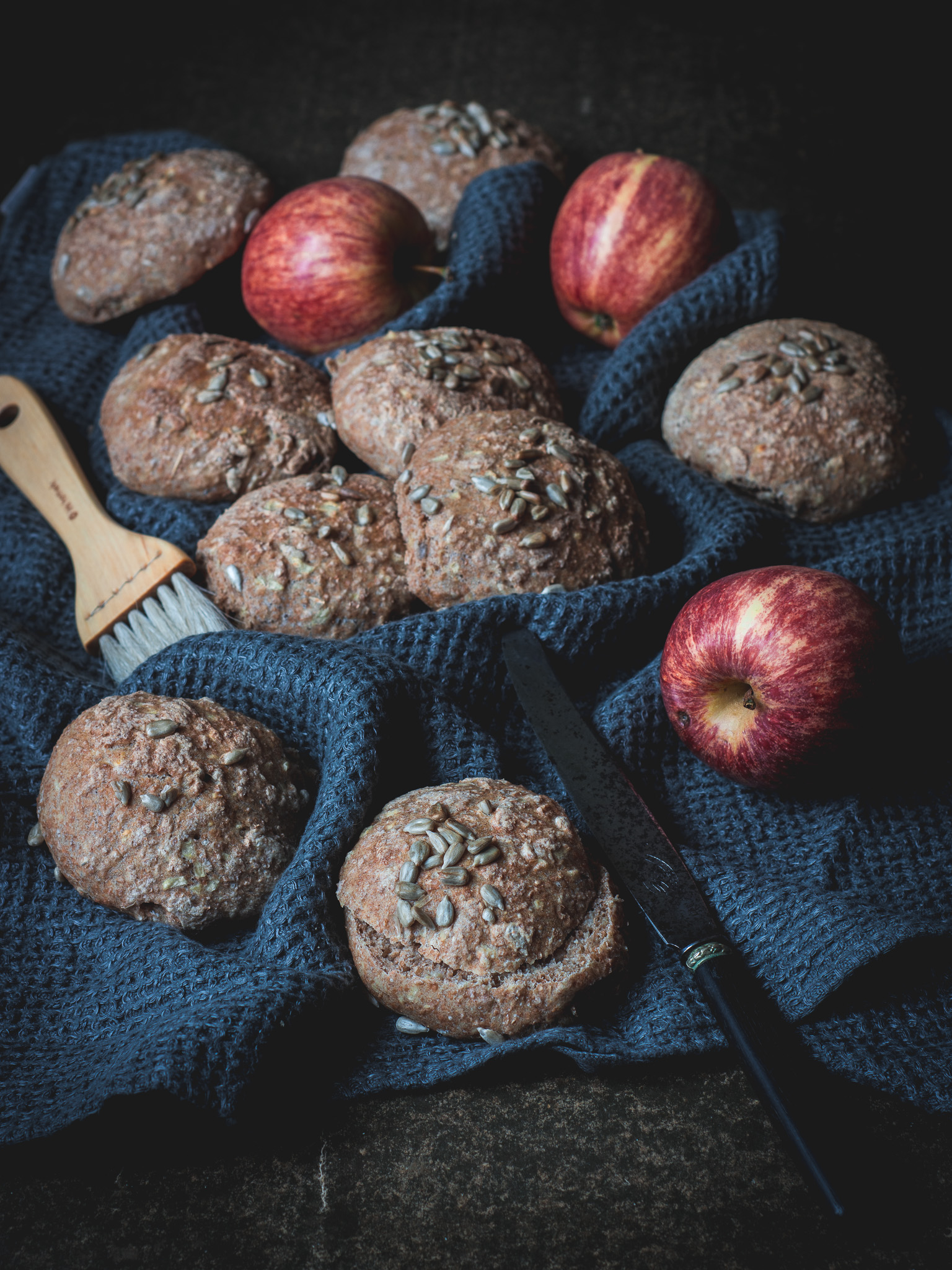 dinkelfrallor med äpple