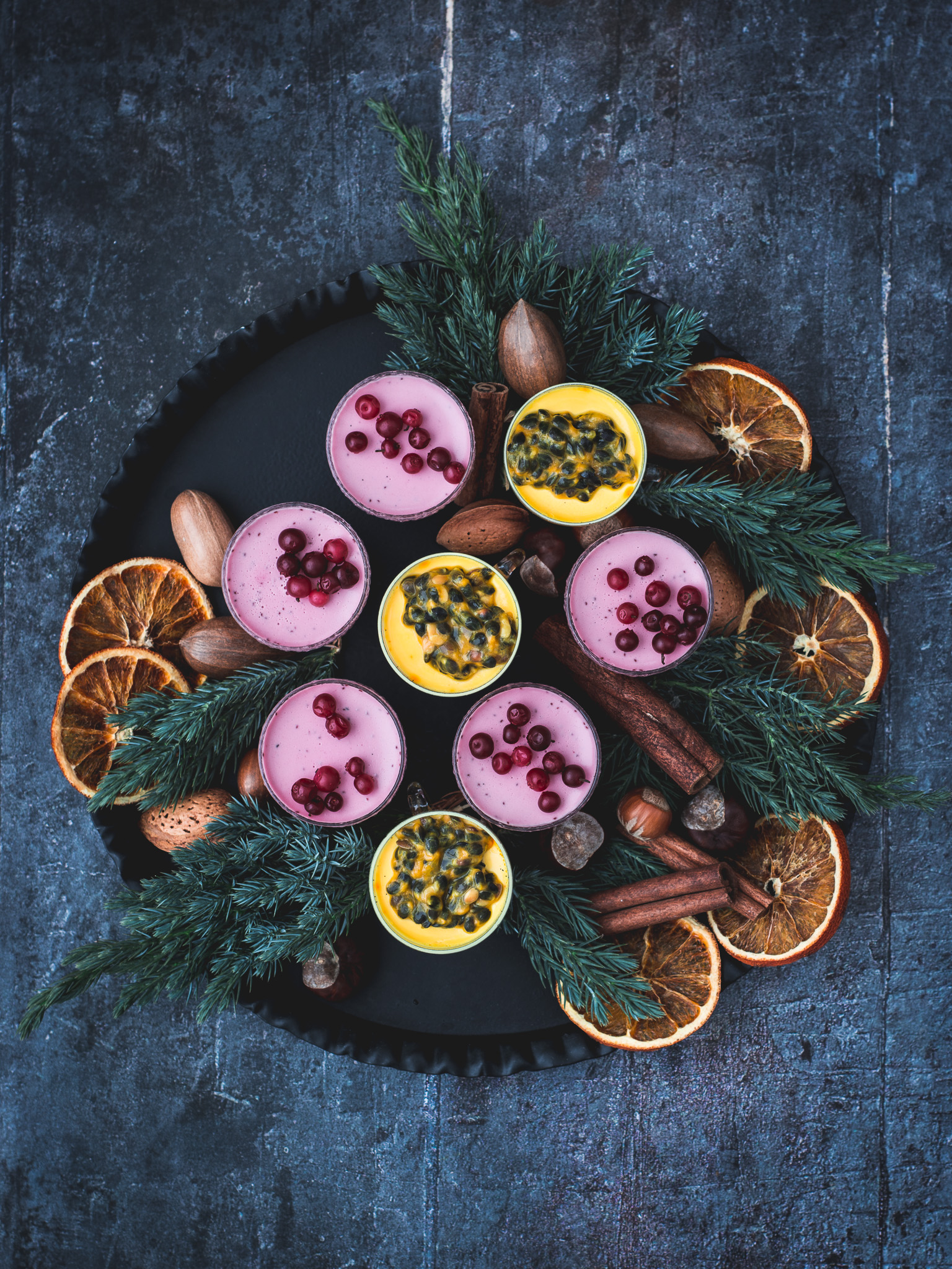 små desserter pannacotta